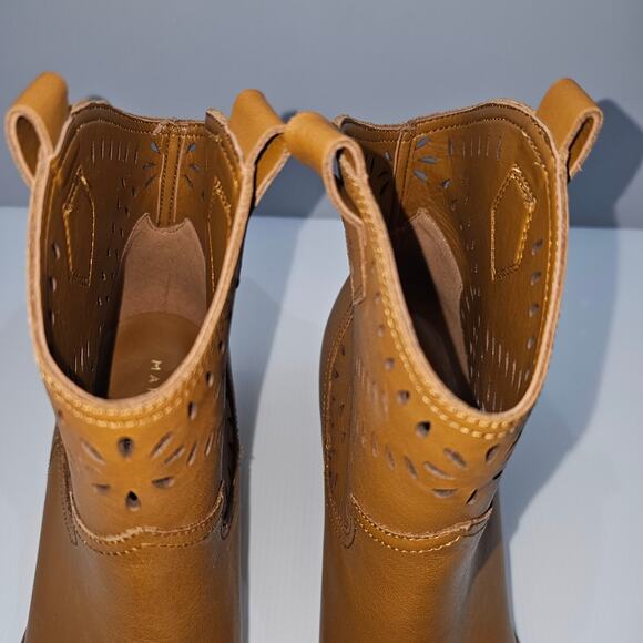 NEW Marc Fisher LTD Elyma Ankle Boot Womens 10 Tan Leather Western Pointed Toe - Picture 8 of 13